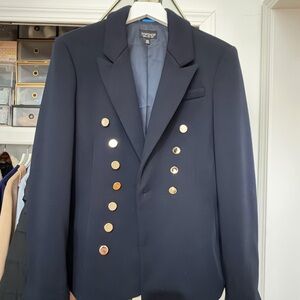 Topshop Navy Blazer with Gold Buttons